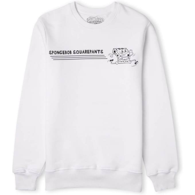 SpongeBob SquarePants Sprinting Through The Sea Unisex Sweater - Wit - S