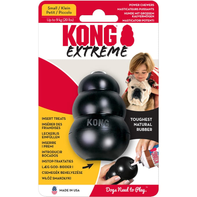 Kong Extreme - Honden Speelgoed - Rubber - Zwart - S - Tot 9 kg