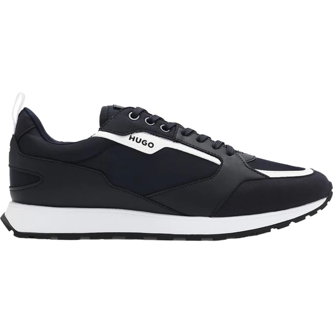 Hugo Icelin leren sneakers voor heren (Donkerblauw)
