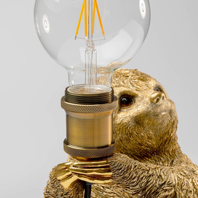 KARE tafellamp Animal Sloth, goudkleurig, 30 cm hoog, E27
