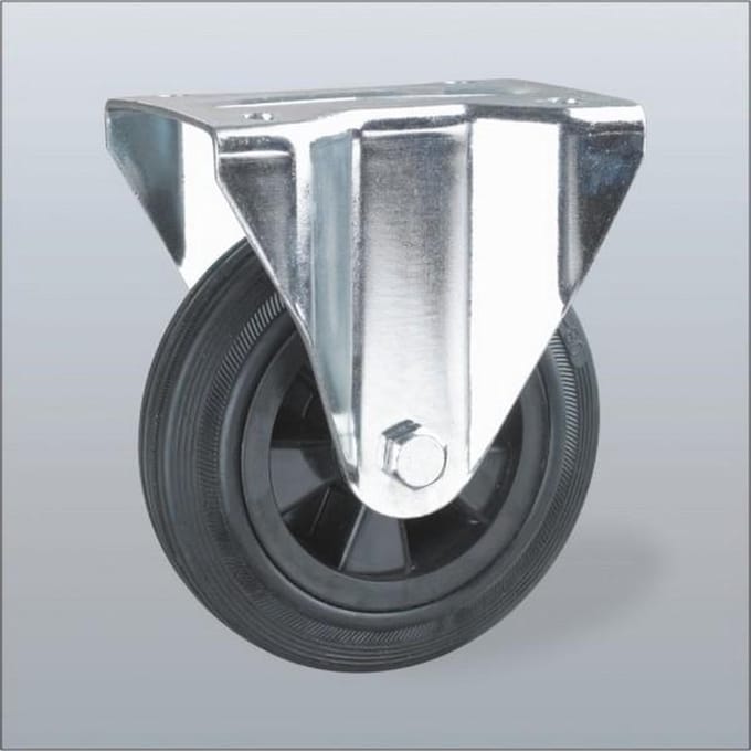 Rubber bokwiel - 80mm - 60kg
