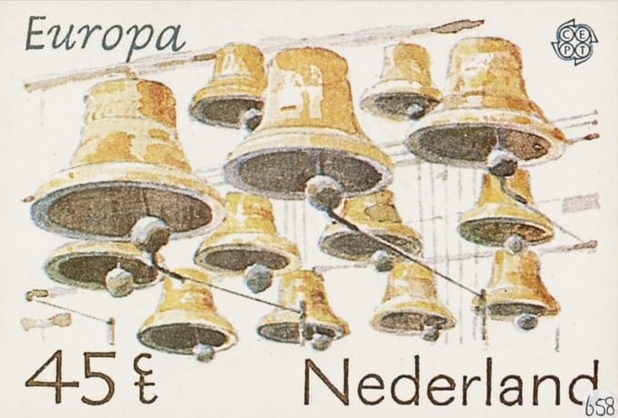 Briefkaart met afbeelding Carillon postzegel
