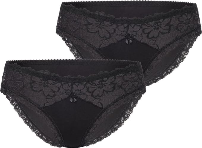 Merry Style Dames Slip Onderbroek - Katoen - Regular Taille - 2-Pack - MS-GAB-92-Hipsters-2P - Zwart (2Pack) - M