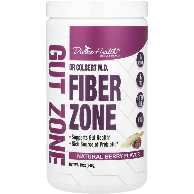 Divine Health, Perlmutter Colbert MD FiberZone, Baie Naturelle, 19 oz (540 g)
