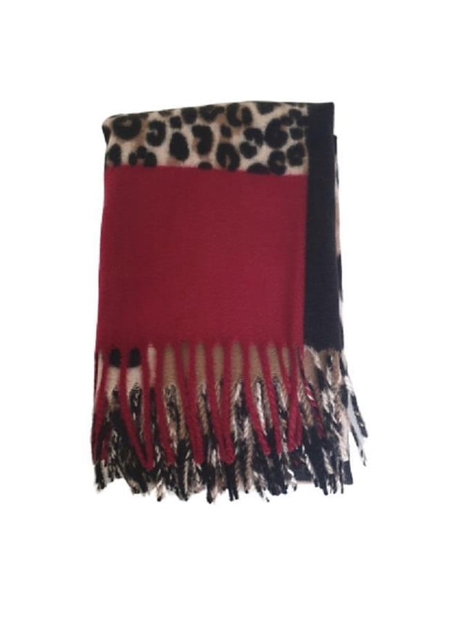 Warme dames sjaal panterprint luipaard tijgerprint - leopard - luipard rood