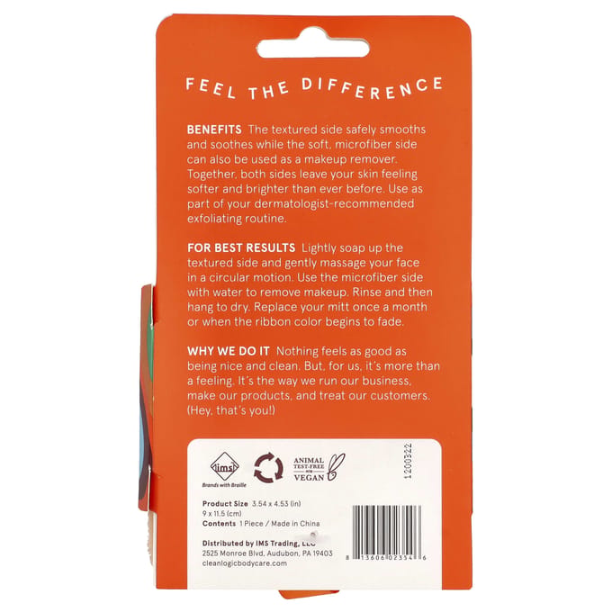 CleanLogic, Bad & Lichaam, Gezichtshandschoen met Dubbele Textuur, 1 Stuk beige