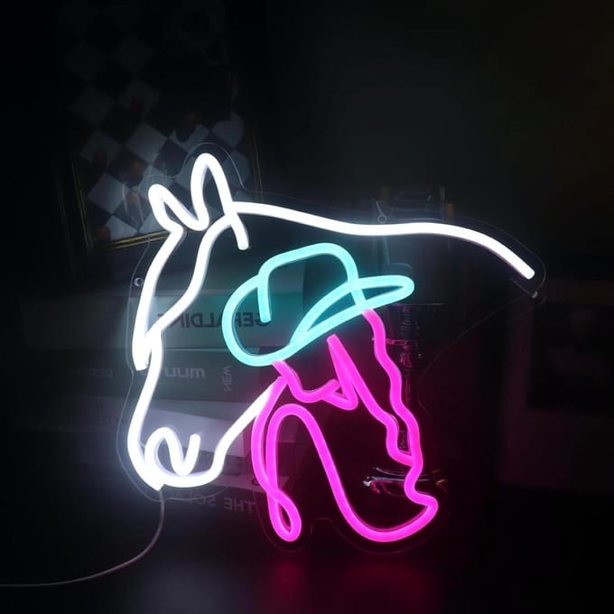 LED Neon Paard - Decoratieve Lamp - Muurdecoratie - Dimbaar - USB Powered - Meerkleurig