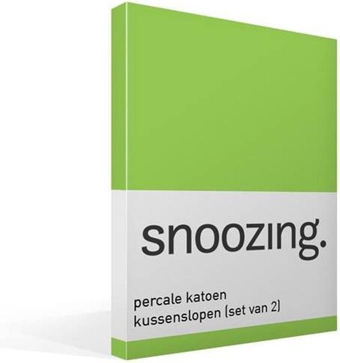 Snoozing - Kussenslopen - Set van 2 - Percale katoen - 60x70 cm - Lime