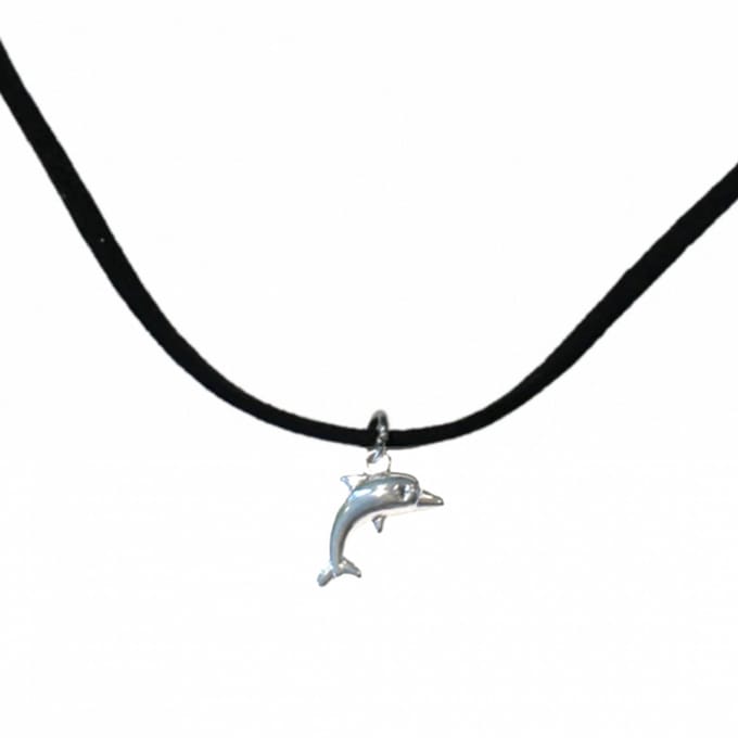 ketting- zwart- dolfijn -45 cm-Charme Bijoux