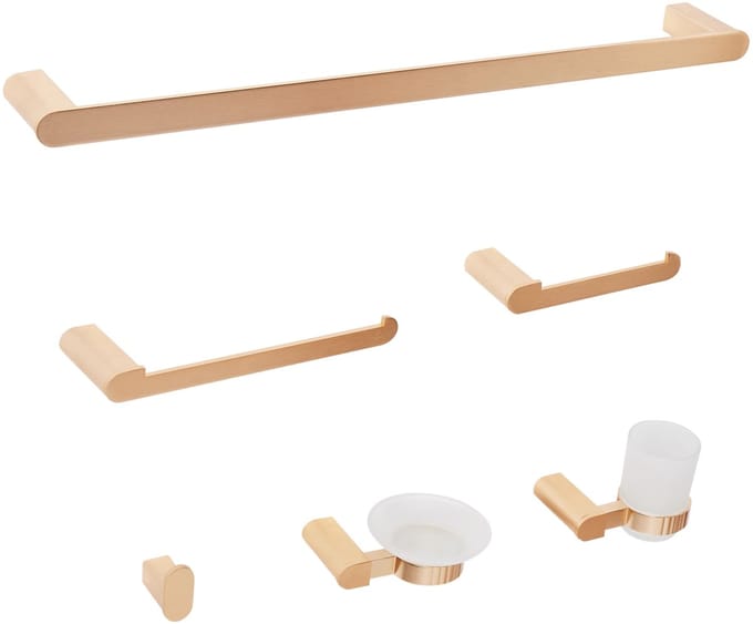 PARACAS - 6-delige badkamer hardware set - Goud - Aluminium