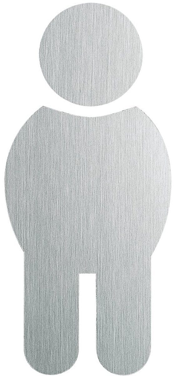 WC bordje herentoilet, roestvrij staal, 150 mm