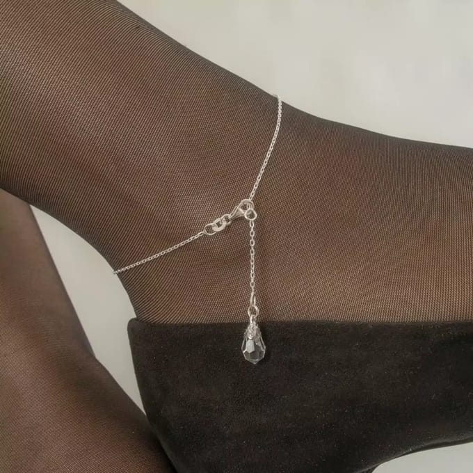 Sylvie Monthulé | Silver Anklet | Tear Drop