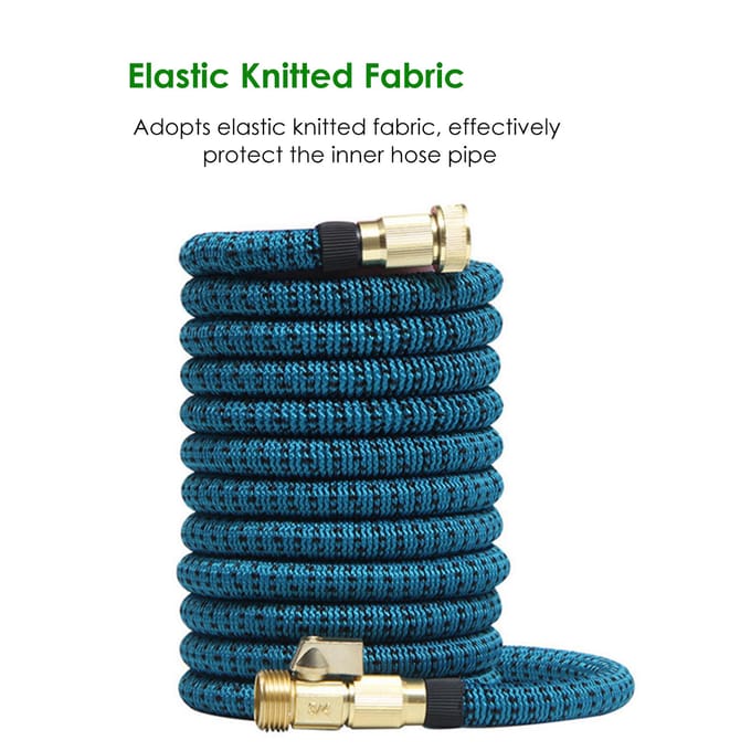 Tuyau d'arrosage extensible, tuyau d'eau Flexible et multifonctionnel pratique avec connecteurs de buse pour EU Connector & 7.5m black