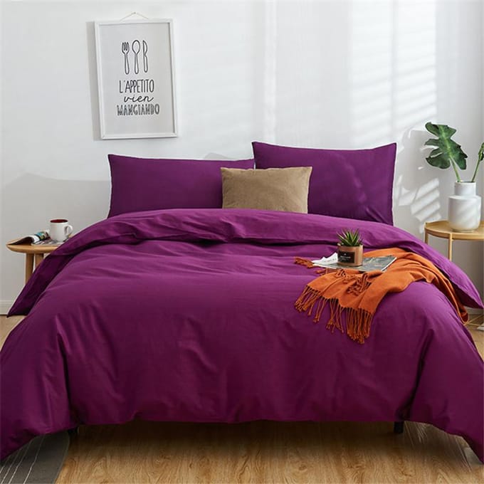 Ensemble Housse de Couette Turquoise Uni en Coton Pima King Queen Double Full Twin Simple Ensemble de Linge de Lit 160x210cm