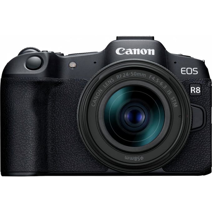 Canon EOS R8 Full Frame Systeemcamera + RF 24-105mm F4-7.1 IS STM Zoomlens zwart