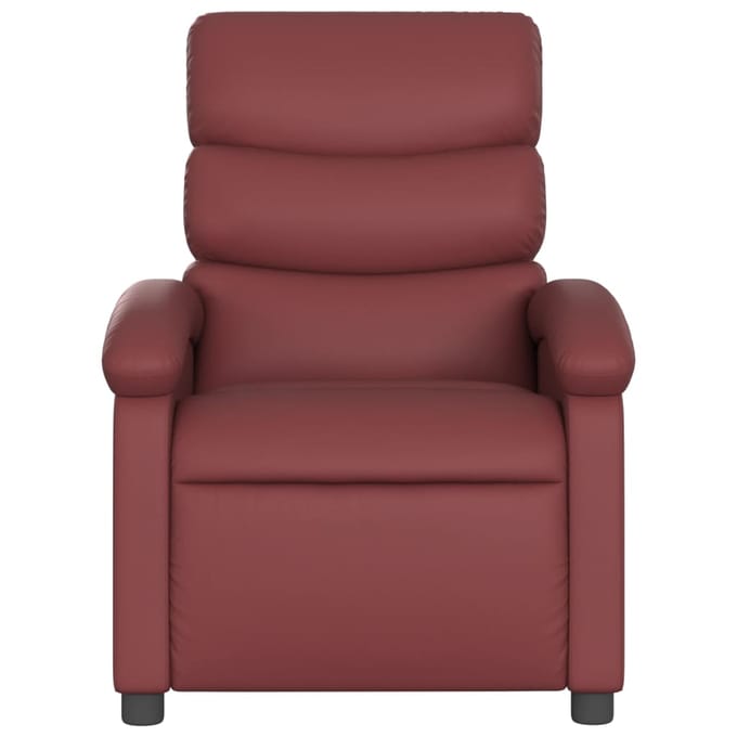 vidaXL - Fauteuil - verstelbaar - kunstleer - wijnrood
