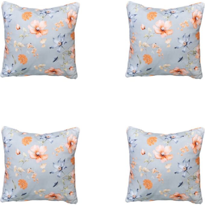 Madison - Sierkussen Florina blue - Ca. 50x50 cm - Set van 4