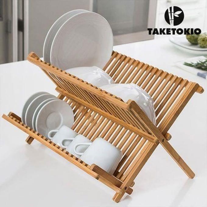 Égouttoir Vaisselle - CELLUSTOP - Pliable en Bambou - Ergonomique - Design Naturel - Ustensile Indispensable