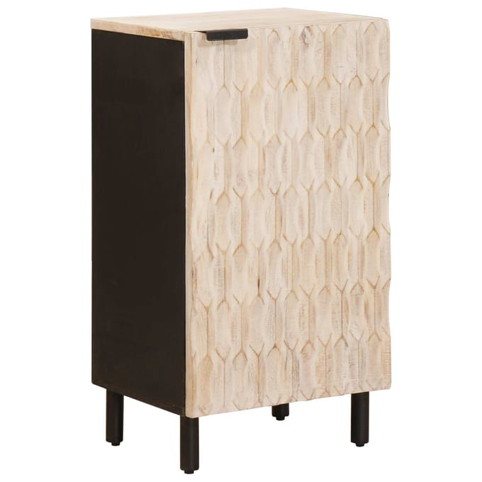vidaXL - Dressoir - Witte - Was - Afwerking - 40 - x - 33 - x - 75 - cm - Massief - Mango - Hout