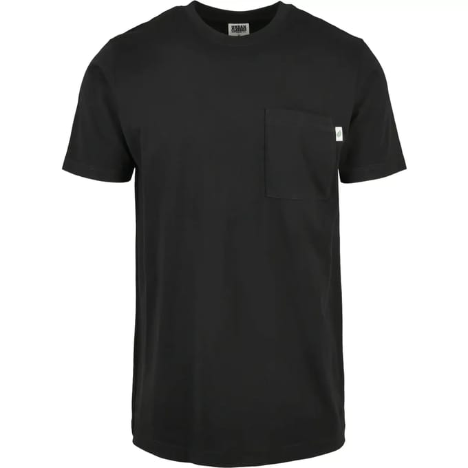 Urban Classics - Organic Cotton Basic Pocket Heren Tshirt - S - Zwart