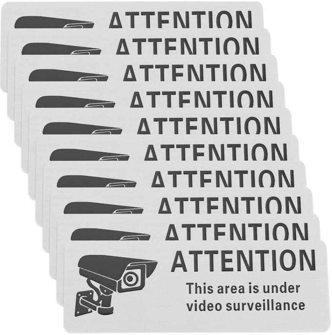 Dailygoods- Surveillance Sticker Duidelijk Waarschuwingsbericht - 10