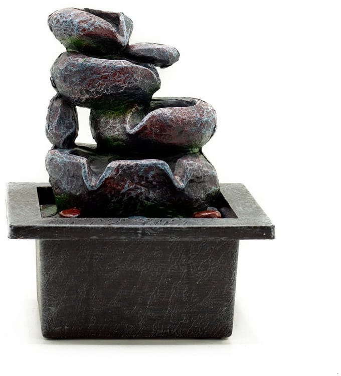Ancient Wisdom - Decoratief beeld - Tafelwaterornament 20 cm multicolor hars - waterval - tuinbeeld - interieurdecoratie - waterornament - decoratie