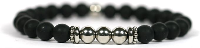 IbizaMen - matte onyx - edelstaal RVS - 8mm - 19cm
