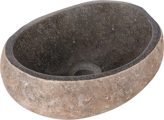 Differnz Waskom Lombok - Riviersteen - Rond - Grijs - 47x47x18cm