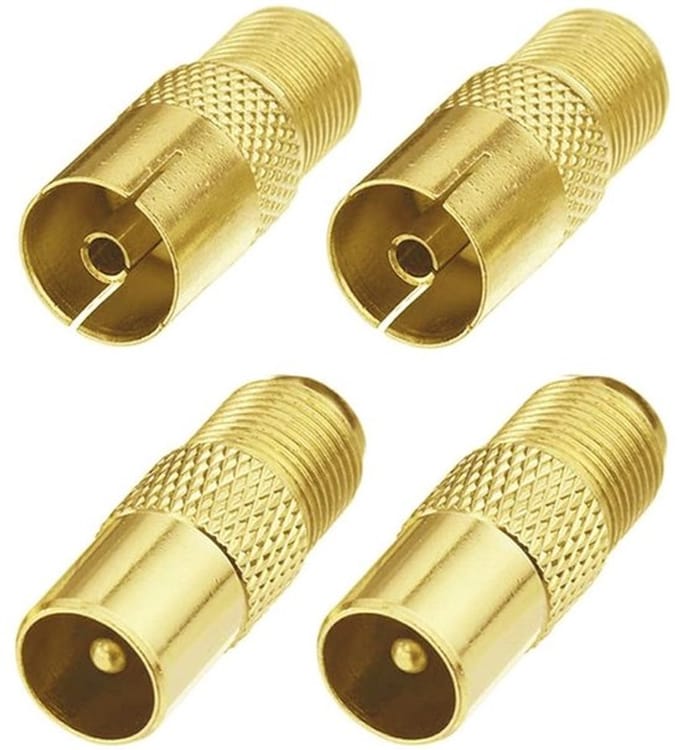 Allecto - Coaxiale Coupler - F-Type Tv Antenne - 4 Stuks - Adapter