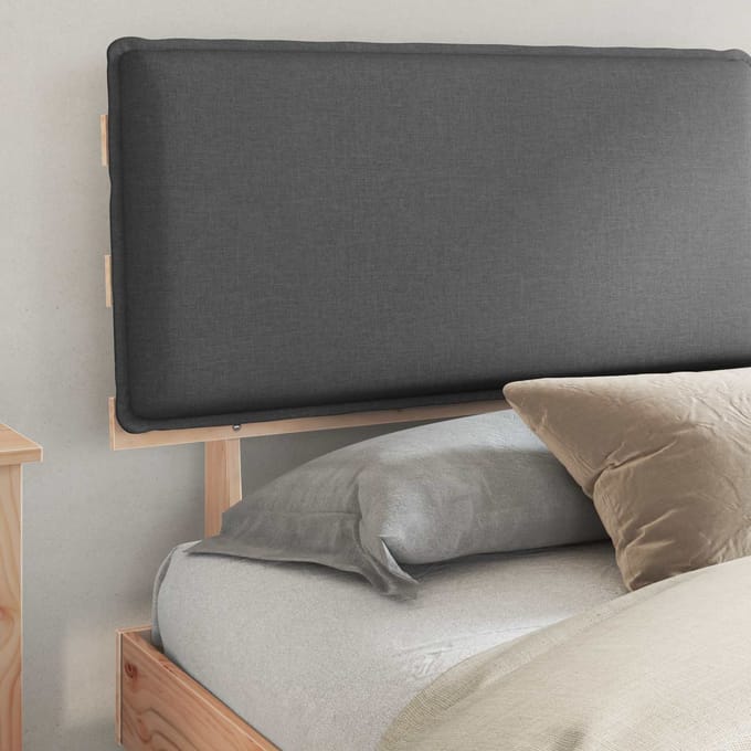 vidaXL - Bedframe - met - Gevoerde - Hoofdbord - Donkergrijs - 200 - x - 200 - cm