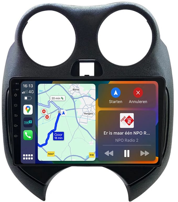 BG4U - Android navigatie radio geschikt voor Nissan Micra 2010-2013 met Apple Carplay en Android Auto