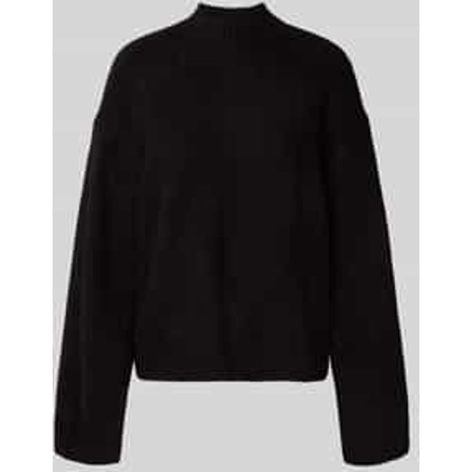 Gebreide pullover met opstaande kraag en extra brede schouders