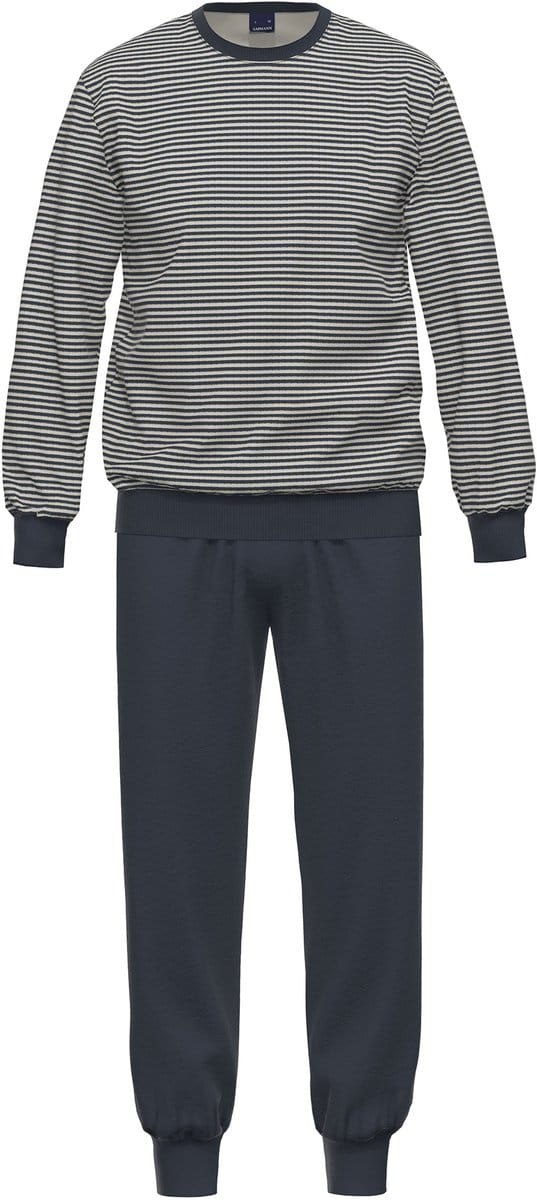 heren pyjama lang, ronde hals Nightwear / badstof