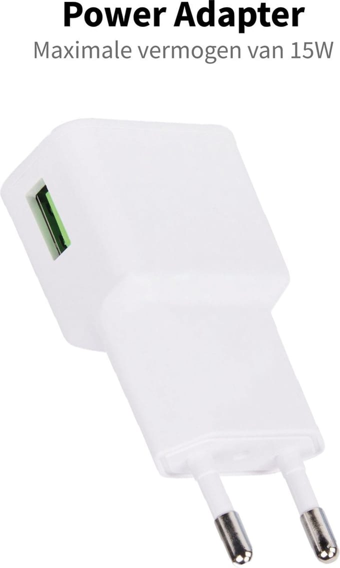 Viewr - 15W USB-A Adapter - Snellader - Wit - Geschikt voor Samsung Telefoon en Tablet