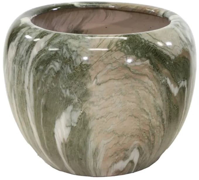 Bloempot marmerlook emperor d48h40 groen