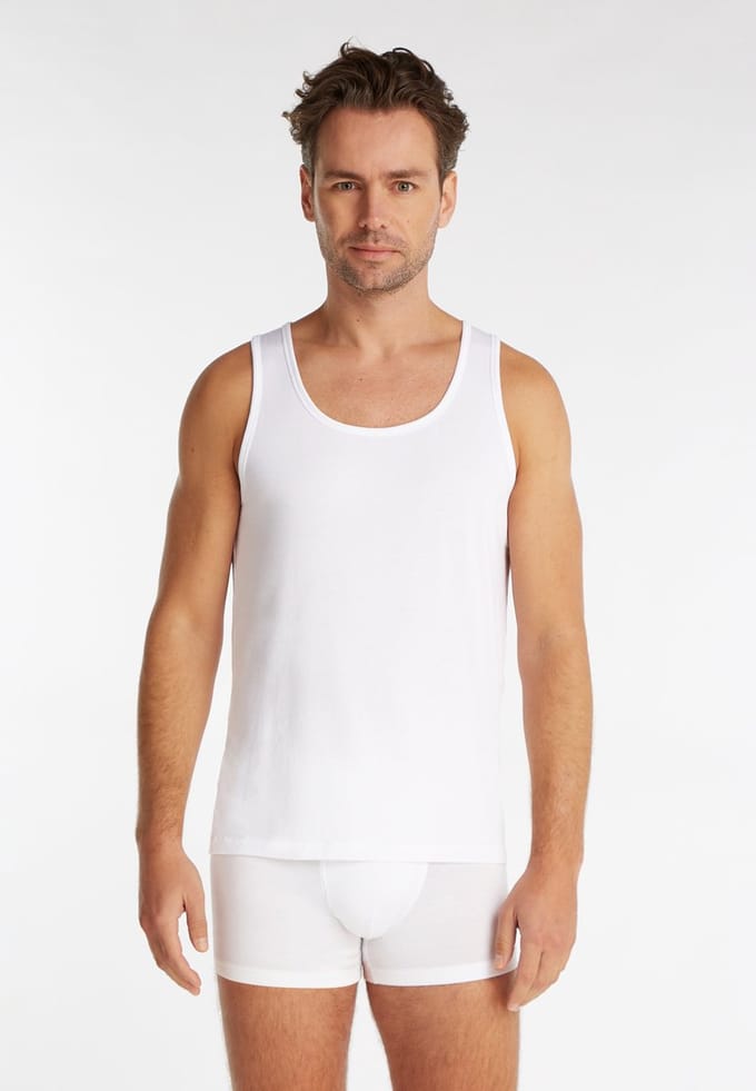 ten Cate heren super soft O-hals singlet wit