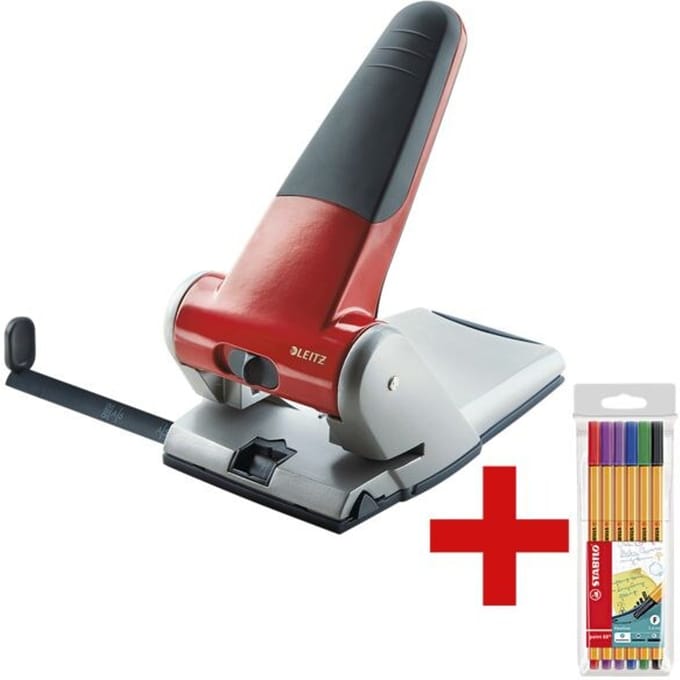 Leitz 51800025 Archiefperforator Rood Instelformaat (max.): DIN A3 65 vel (80 g/m²)