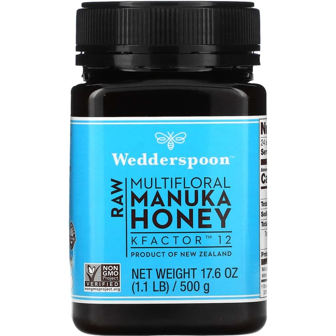 Wedderspoon, miel de Manuka brut, facteur K 12, 500 g (1,1 lb)