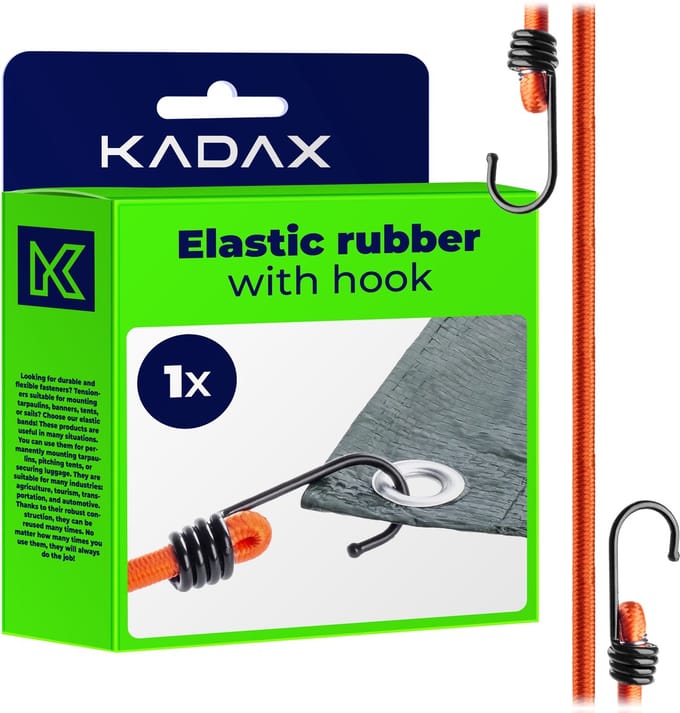 KADAX Elastisch rubber met haak, oranje