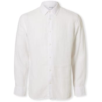 Overhemd Lange Mouw Selected Regkylian-Linen Shirt - White