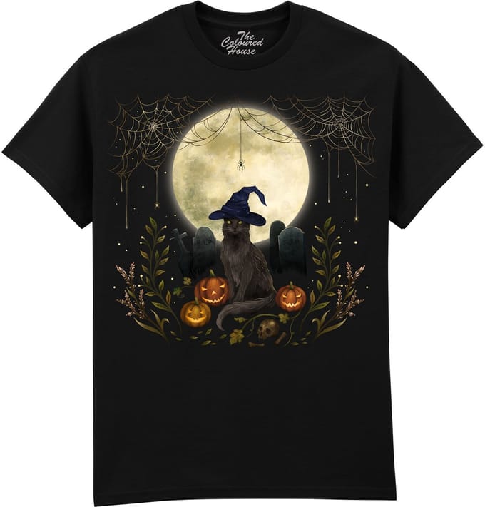 Kat Halloween Cat The Coloured House T-shirt S