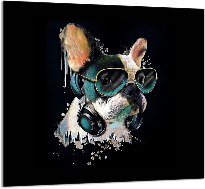 TMK ArtDeko - Snijplank - 65x60 cm - Glas - Pies Motief