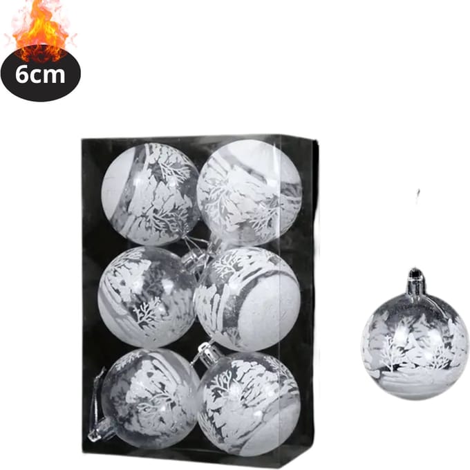 Livano Kerstballen - Kerstversiering - Plastic - Transparant - 6 cm - 6 stuks