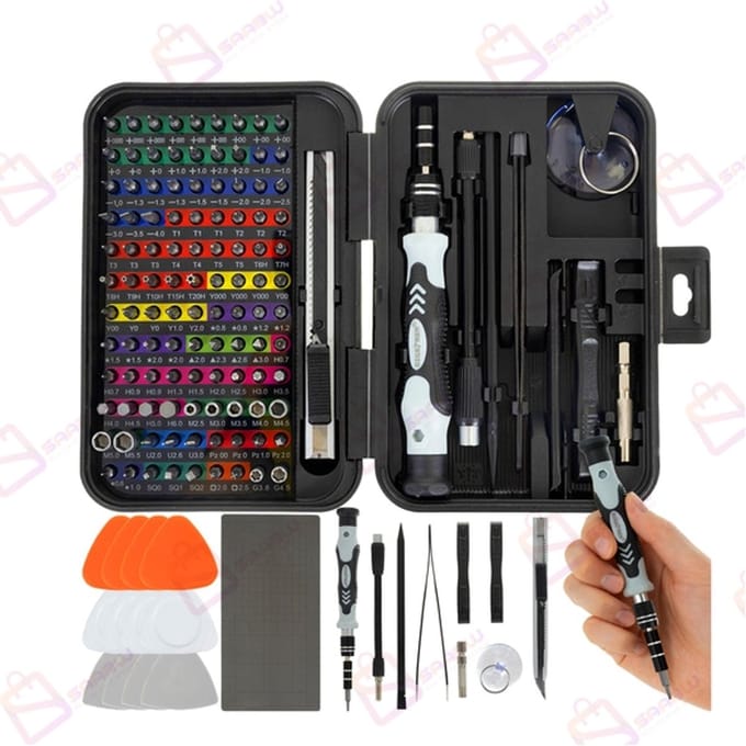 Precision Screwdriver Set 133-in-1 – Torx, Hex, PH, Flat & Pentalobe Bits – Met Flexibele Extensie, Magnetische Bit Pad en Accessoires – 12641