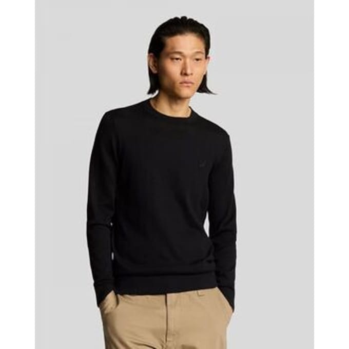 Lyle & Scott Superfine Cotton Crew Neck Trui - Zwart