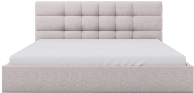 Vente-unique Bed met opbergruimte stof beige 200 x 200 cm