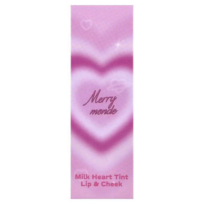 Merrymonde Melk Hart Tint, Lip & Wang, 02 Aardbeienmelk, 5g white