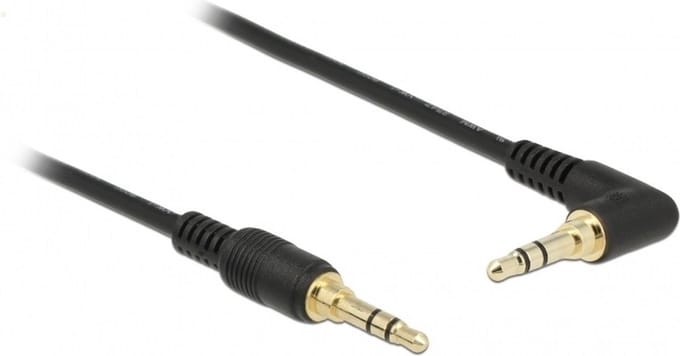 Delock 85566 Jackplug Audio Verbindingskabel [1x Jackplug male 3,5 mm - 1x Jackplug male 3,5 mm] 1 m Zwart