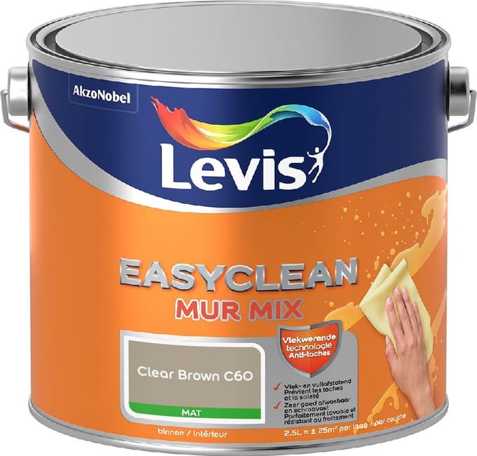 Levis - Easyclean Mur Mat Mix - Clear Brown C60 - Mengverf - 2,5 L
