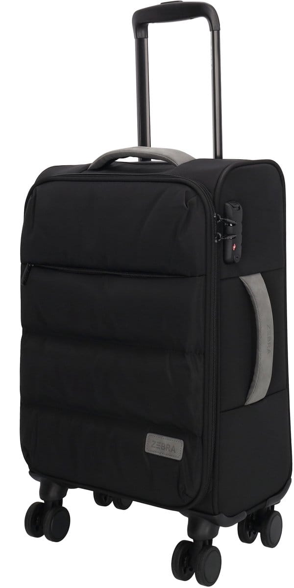 Zebra Trends Elske Koffer - S - Handbagage - Reizen - Softcase - Recycled - Zwart